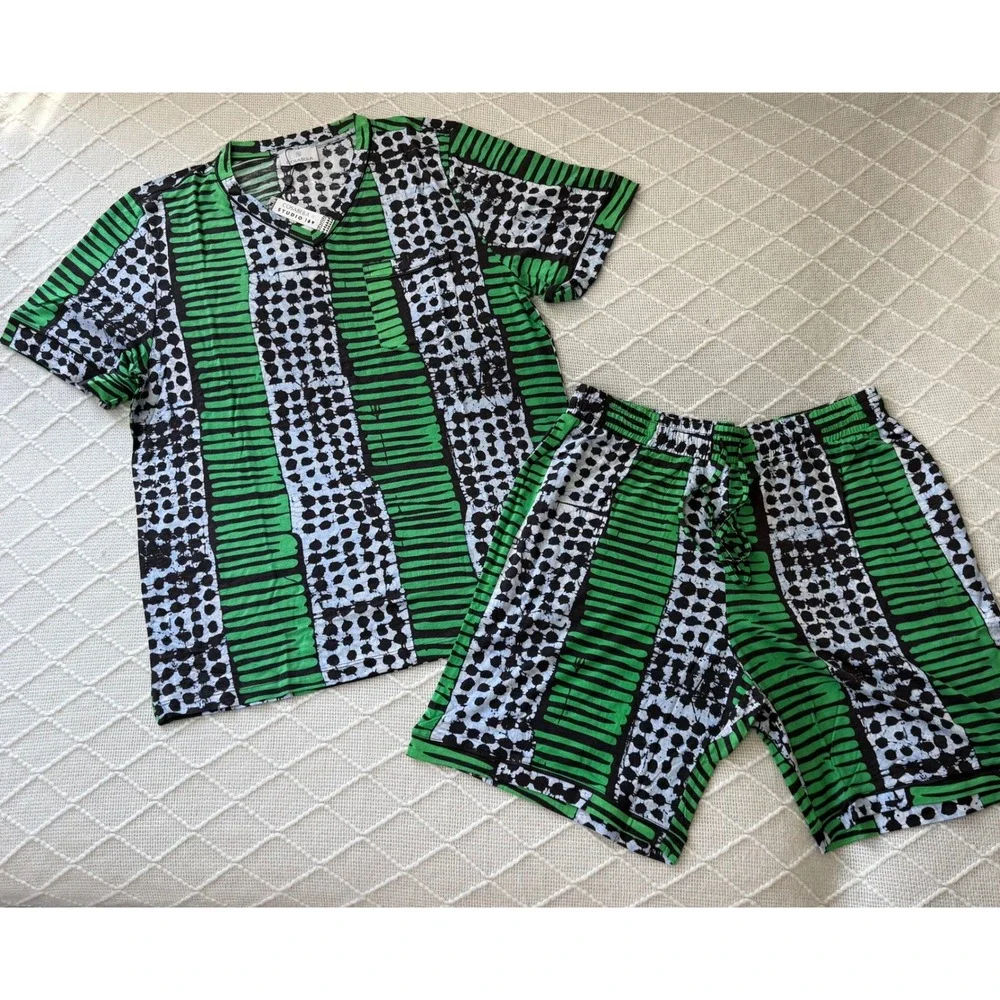 Cosabella cotton modal Men's Printed‎ Short Sleeve Pajama Set Size L